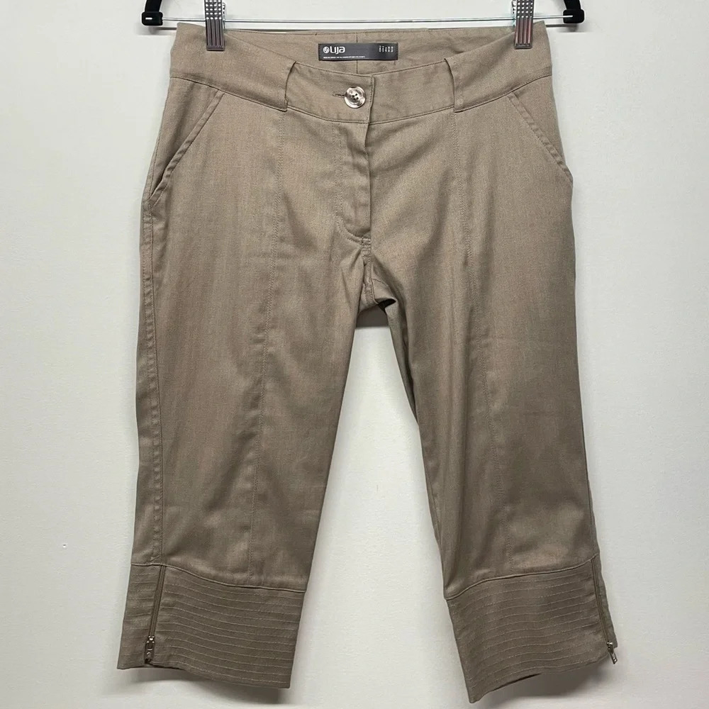 Women's LIJA Gray Tan Golf Pants Size 2 Made in Canada